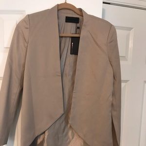 Tan drape blazer with tags